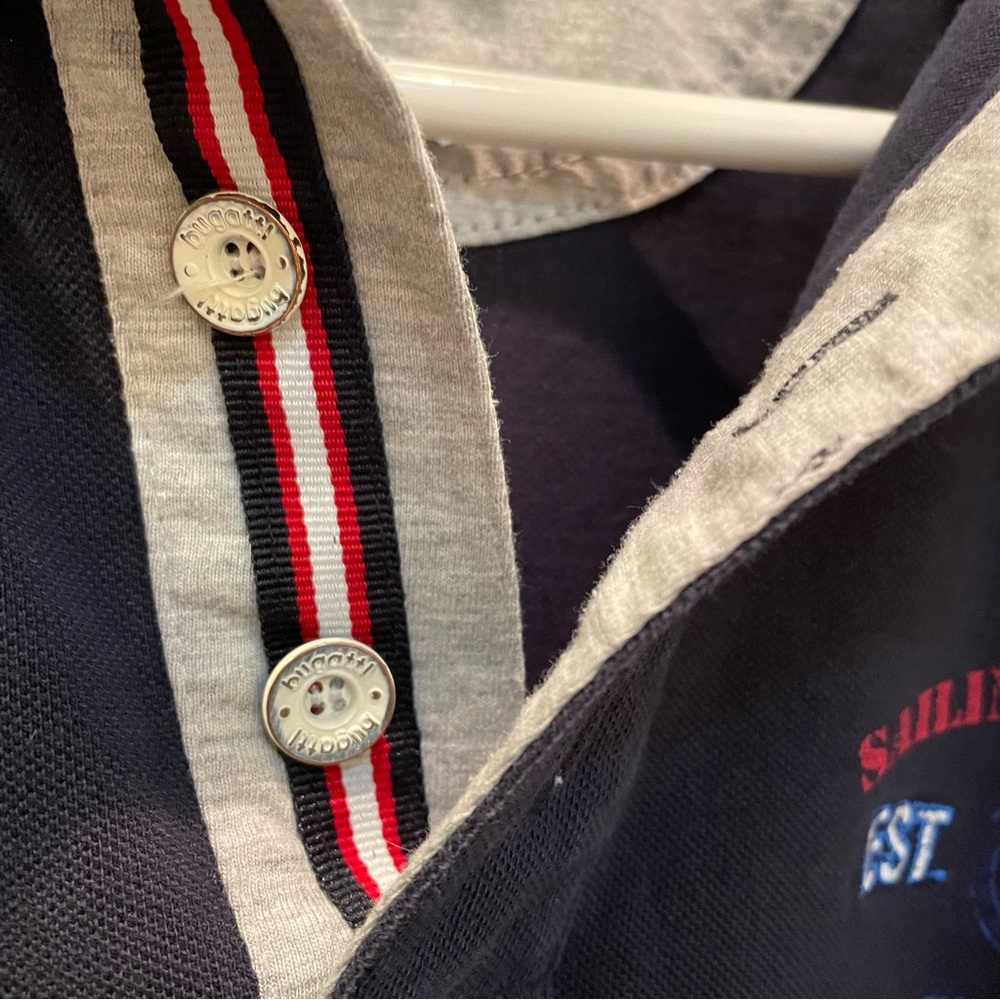 Navy Blue Men's Polo Shirt by Bugatti - Picture 4 of 10